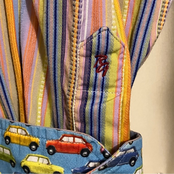 Robert Graham Men's Multicolor Flipped Cuff Long Sleeve Button Up Shirt Size 2XL - Picture 6 of 11